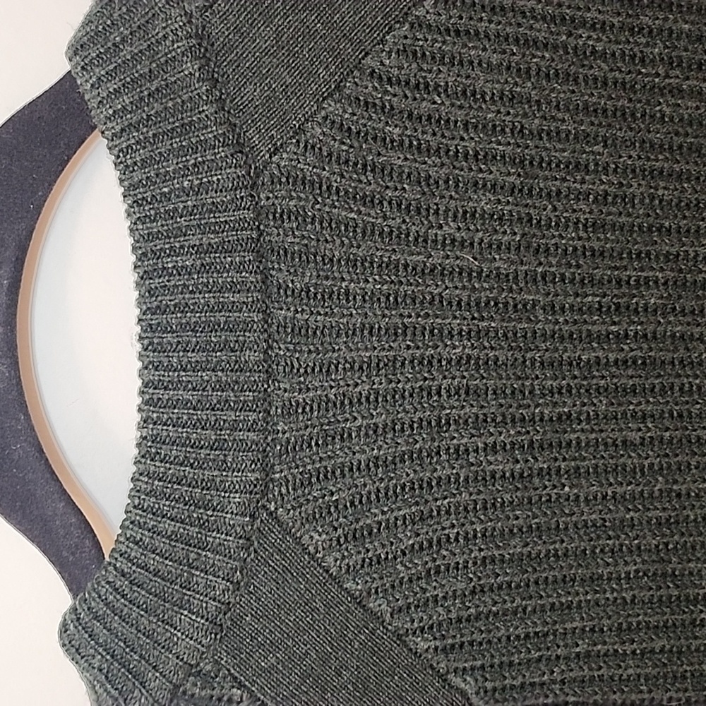 Veronica Beard Kelly Green 100% Wool Sweater Button Shoulder Raglan Dark Sz S - Picture 14 of 16